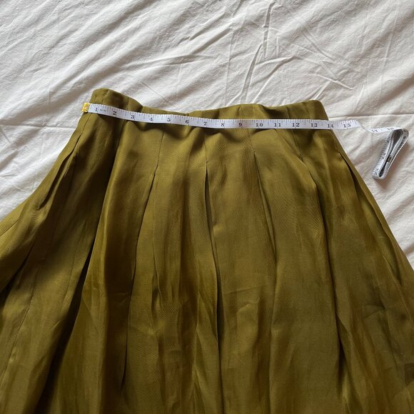 Anthropologie Pleated Silk Tulip Skirt W's 8 - Picture 8 of 12